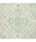 SANTA MONICA Area Rug Estrella Bohemian Medallion Textured Weave Green/Cream 5' Square Indoor/Outdoor Area Rug