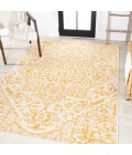 SANTA MONICA Area Rug Estrella Bohemian Medallion Textured Weave Cream/Yellow 4 ft. x 6 ft. Indoor/Outdoor Area Rug