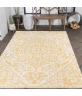 SANTA MONICA Area Rug Estrella Bohemian Medallion Textured Weave Cream/Yellow 4 ft. x 6 ft. Indoor/Outdoor Area Rug