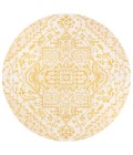 SANTA MONICA Area Rug Estrella Bohemian Medallion Textured Weave Cream/Yellow 5' Round Indoor/Outdoor Area Rug