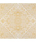 SANTA MONICA Area Rug Estrella Bohemian Medallion Textured Weave Cream/Yellow 5' Square Indoor/Outdoor Area Rug