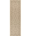 SANTA MONICA Area Rug Charleston Vintage Filigree Textured Weave Beige/Brown 2 ft. x 8 ft. Indoor/Outdoor Runner Rug