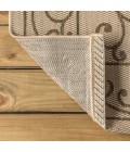 SANTA MONICA Area Rug Charleston Vintage Filigree Textured Weave Beige/Brown 2 ft. x 8 ft. Indoor/Outdoor Runner Rug