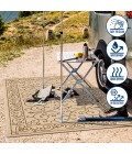 SANTA MONICA Area Rug Charleston Vintage Filigree Textured Weave Beige/Brown 2 ft. x 8 ft. Indoor/Outdoor Runner Rug