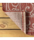 SANTA MONICA Area Rug Charleston Vintage Filigree Textured Weave Red/Beige 8 ft. x 10 ft. Indoor/Outdoor Area Rug