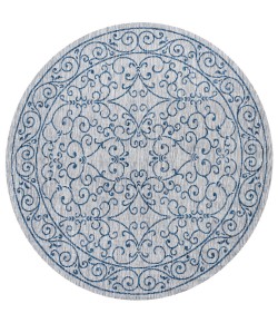 Jonathany Santa Monica SMB106C Gray/Navy Area Rug 5 ft. 3 in. X 5 ft. 3 in. Round
