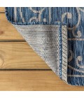 SANTA MONICA Area Rug Charleston Vintage Filigree Textured Weave Navy/Gray 8 ft. x 10 ft. Indoor/Outdoor Area Rug