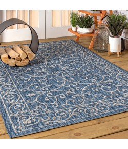 Jonathany Santa Monica SMB106D Navy/Gray Area Rug 7 ft. 9 in. X 10 ft. Rectangle