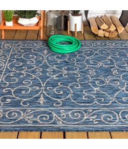 Jonathany Santa Monica SMB106D Navy/Gray Area Rug 7 ft. 9 in. X 10 ft. Rectangle