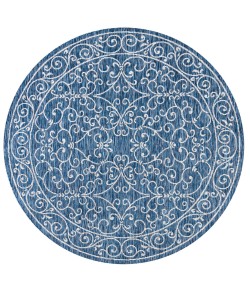 Jonathany Santa Monica SMB106D Navy/Gray Area Rug 5 ft. 3 in. X 5 ft. 3 in. Round
