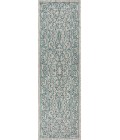 SANTA MONICA Area Rug Charleston Vintage Filigree Textured Weave Gray/Teal 2 ft. x 8 ft. Indoor/Outdoor Runner Rug