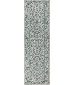 Jonathany Santa Monica SMB106E Gray/Teal Area Rug 2 ft. 2 in. X 8 ft. Runner