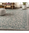 Charleston Vintage Filigree Textured Weave Gray/Teal 8 ft. x 10 ft. Indoor/Outdoor Area Rug
