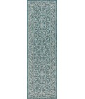 SANTA MONICA Area Rug Charleston Vintage Filigree Textured Weave Teal/Gray 2 ft. x 10 ft. Indoor/Outdoor Runner Rug