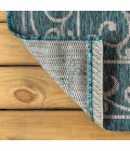 SANTA MONICA Area Rug Charleston Vintage Filigree Textured Weave Teal/Gray 9 ft. x 12 ft. Indoor/Outdoor Area Rug