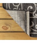 Charleston Vintage Filigree Textured Weave Black/Gray 5 ft. x 8 ft. Indoor/Outdoor Area Rug