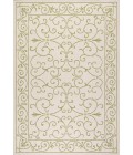 SANTA MONICA Area Rug Charleston Vintage Filigree Textured Weave Cream/Green 9 ft. x 12 ft. Indoor/Outdoor Area Rug