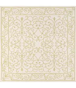 Jonathany Santa Monica SMB106I Cream/Green Area Rug 5 ft. 3 in. X 5 ft. 3 in. Square