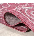 SANTA MONICA Area Rug Charleston Vintage Filigree Textured Weave Fuchsia/Light Gray 2 ft. x 8 ft. Indoor/Outdoor Runner Rug