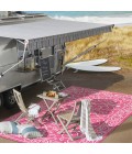 SANTA MONICA Area Rug Charleston Vintage Filigree Textured Weave Fuchsia/Light Gray 2 ft. x 8 ft. Indoor/Outdoor Runner Rug