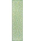 SANTA MONICA Area Rug Charleston Vintage Filigree Textured Weave Green/Ivory 2 ft. x 8 ft. Indoor/Outdoor Runner Rug