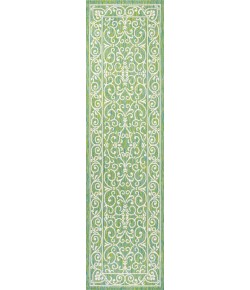 Jonathany Santa Monica SMB106K Green/Ivory Area Rug 2 ft. 2 in. X 8 ft. Runner