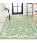 SANTA MONICA Area Rug Charleston Vintage Filigree Textured Weave Green/Ivory 4 ft. x 6 ft. Indoor/Outdoor Area Rug