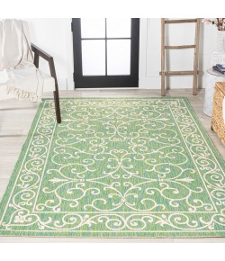 Jonathany Santa Monica SMB106K Green/Ivory Area Rug 3 ft. 11 in. X 6 ft. Rectangle