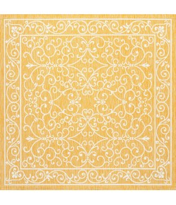 Jonathany Santa Monica SMB106L Yellow/Cream Area Rug 5 ft. 3 in. X 5 ft. 3 in. Square
