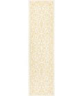 SANTA MONICA Area Rug Charleston Vintage Filigree Textured Weave Cream/Yellow 2 ft. x 10 ft. Indoor/Outdoor Runner Rug