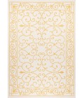 SANTA MONICA Area Rug Charleston Vintage Filigree Textured Weave Cream/Yellow 4 ft. x 6 ft. Indoor/Outdoor Area Rug