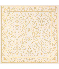 Jonathany Santa Monica SMB106M Cream/Yellow Area Rug 5 ft. 3 in. X 5 ft. 3 in. Square