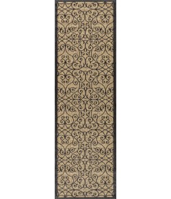 Jonathany Santa Monica SMB107A Black/Khaki Area Rug 2 ft. 2 in. X 8 ft. Runner