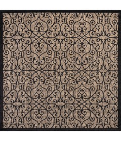 Jonathany Santa Monica SMB107A Black/Khaki Area Rug 5 ft. 3 in. X 5 ft. 3 in. Square