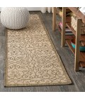 Madrid Vintage Filigree Textured Weave Beige/Brown 2 ft. x 10 ft. Indoor/Outdoor Runner Rug