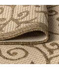 Madrid Vintage Filigree Textured Weave Beige/Brown 2 ft. x 10 ft. Indoor/Outdoor Runner Rug