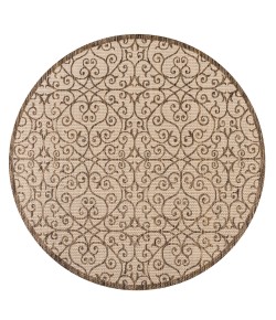 Jonathany Santa Monica SMB107B Beige/Brown Area Rug 5 ft. 3 in. X 5 ft. 3 in. Round