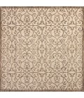 Madrid Vintage Filigree Textured Weave Beige/Brown 5' Square Indoor/Outdoor Area Rug