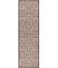 SANTA MONICA Area Rug Madrid Vintage Filigree Textured Weave Taupe/Espresso 2 ft. x 10 ft. Indoor/Outdoor Runner Rug