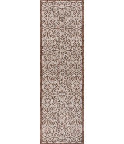Jonathany Santa Monica SMB107C Taupe/Espresso Area Rug 2 ft. 2 in. X 8 ft. Runner