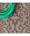 SANTA MONICA Area Rug Madrid Vintage Filigree Textured Weave Taupe/Espresso 3 ft. x 5 ft. Indoor/Outdoor Area Rug