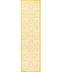 Jonathany Santa Monica SMB107D Cream/Yellow Area Rug 2 ft. 2 in. X 10 ft. Runner