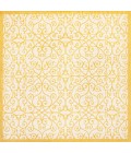 SANTA MONICA Area Rug Madrid Vintage Filigree Textured Weave Cream/Yellow 5' Square Indoor/Outdoor Area Rug