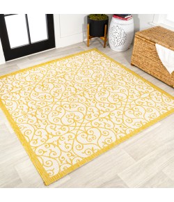 Jonathany Santa Monica SMB107D Cream/Yellow Area Rug 5 ft. 3 in. X 5 ft. 3 in. Square