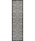SANTA MONICA Area Rug Madrid Vintage Filigree Textured Weave Light Gray/Black 2 ft. x 8 ft. Indoor/Outdoor Runner Rug