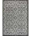 SANTA MONICA Area Rug Madrid Vintage Filigree Textured Weave Light Gray/Black 3 ft. x 5 ft. Indoor/Outdoor Area Rug