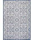 SANTA MONICA Area Rug Madrid Vintage Filigree Textured Weave Blue/Cream 8 ft. x 10 ft. Indoor/Outdoor Area Rug