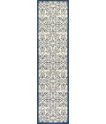 SANTA MONICA Area Rug Madrid Vintage Filigree Textured Weave Navy/Beige 2 ft. x 10 ft. Indoor/Outdoor Runner Rug