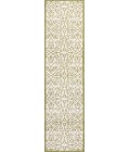 SANTA MONICA Area Rug Madrid Vintage Filigree Textured Weave Green/Cream 2 ft. x 10 ft. Indoor/Outdoor Runner Rug