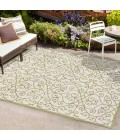 SANTA MONICA Area Rug Madrid Vintage Filigree Textured Weave Green/Cream 4 ft. x 6 ft. Indoor/Outdoor Area Rug